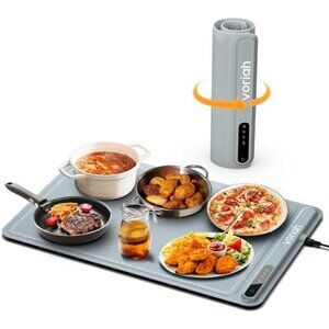 Electric Warming Tray, Electric Food Warmers Foldable & Compact Heating Tray